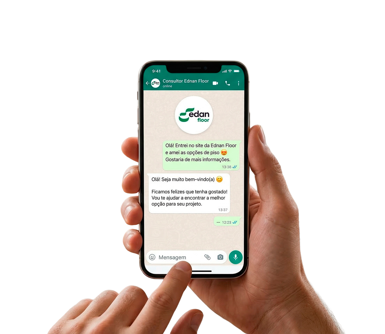 Conversa com consultor EDAN Floor no WhatsApp